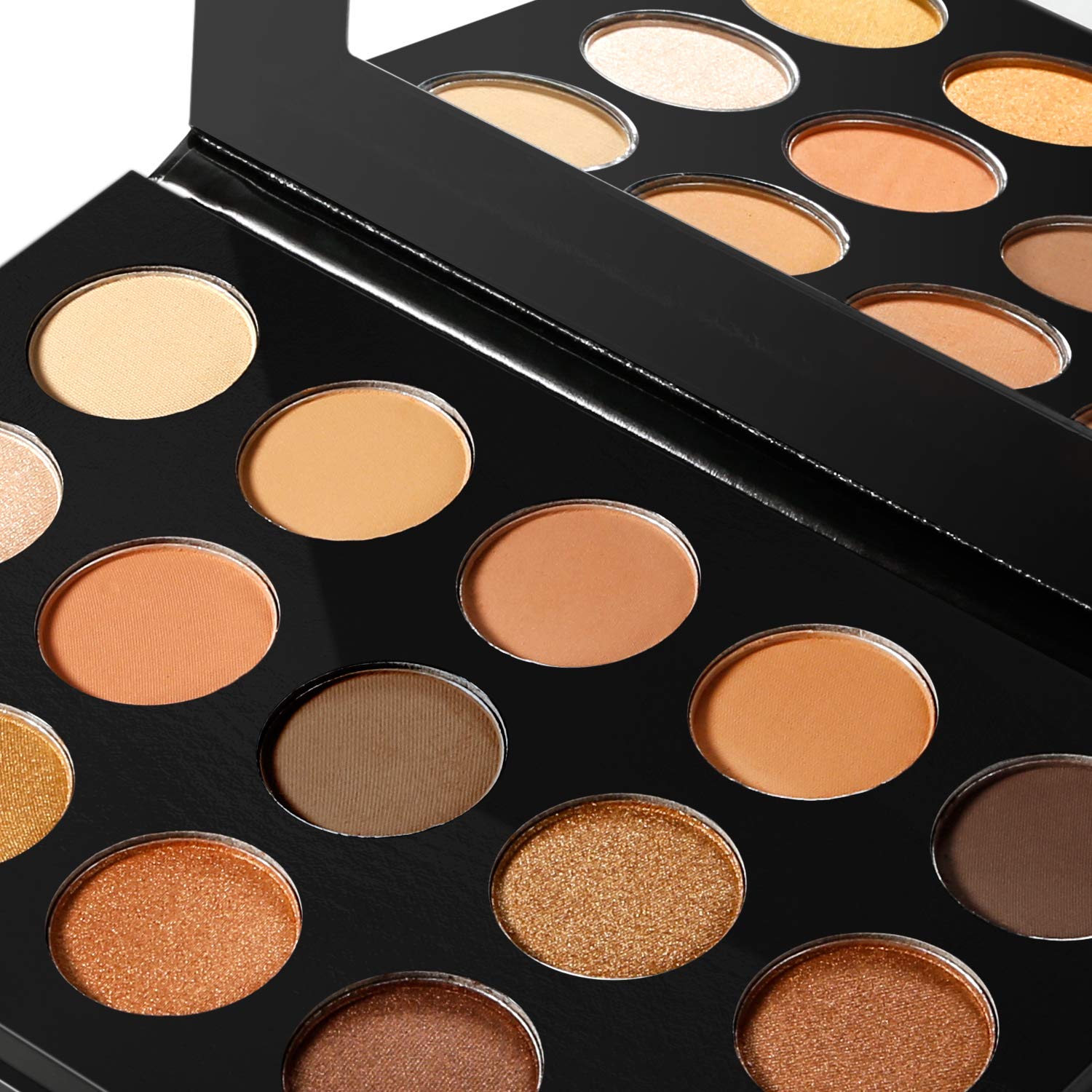 Ecofavor Nude Gold Eyeshadow Palette – 15 Shades, Ultra-Blendable, Waterproof, Travel Size