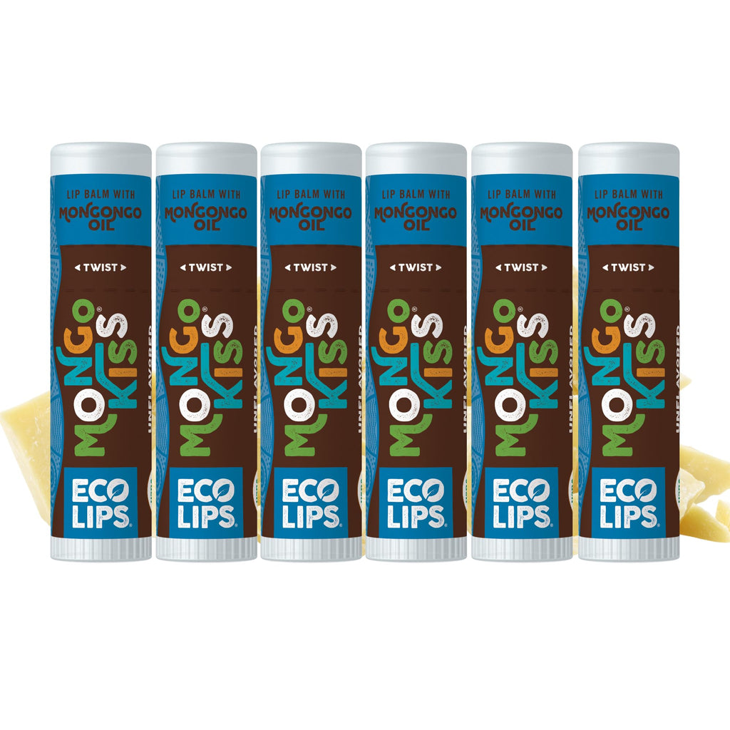 Eco Lips Mongo Kiss 6-Pack Lip Balm – Organic Mongongo Oil & Cocoa Butter
