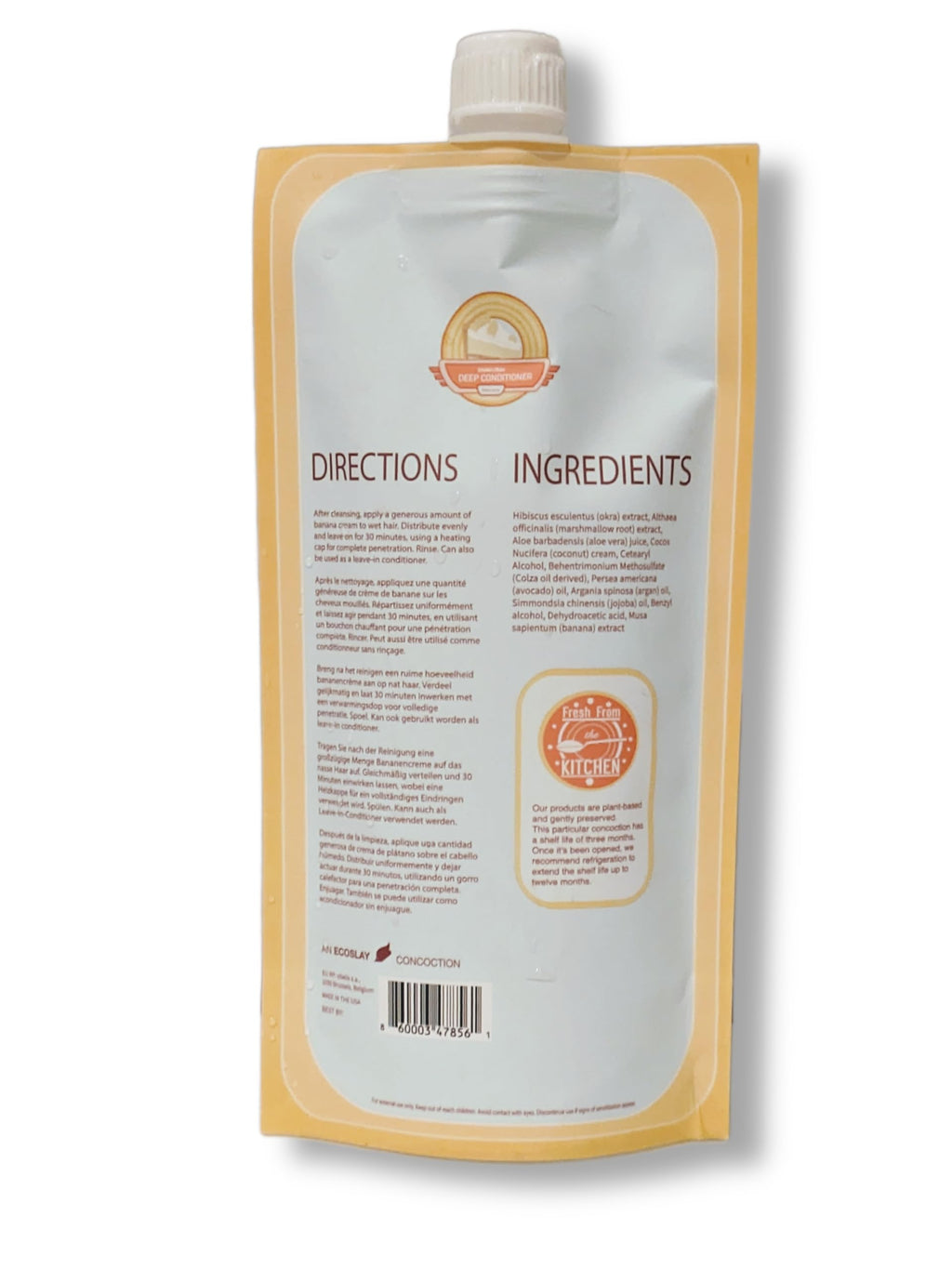 Ecoslay Banana Cream Deep Conditioner 8 oz | Nourishing Hair Mask for Dry, Damaged, Curly Hair