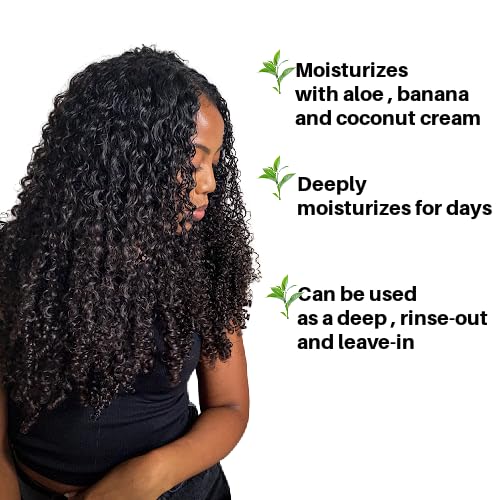 Ecoslay Banana Cream Deep Conditioner 8 oz | Nourishing Hair Mask for Dry, Damaged, Curly Hair