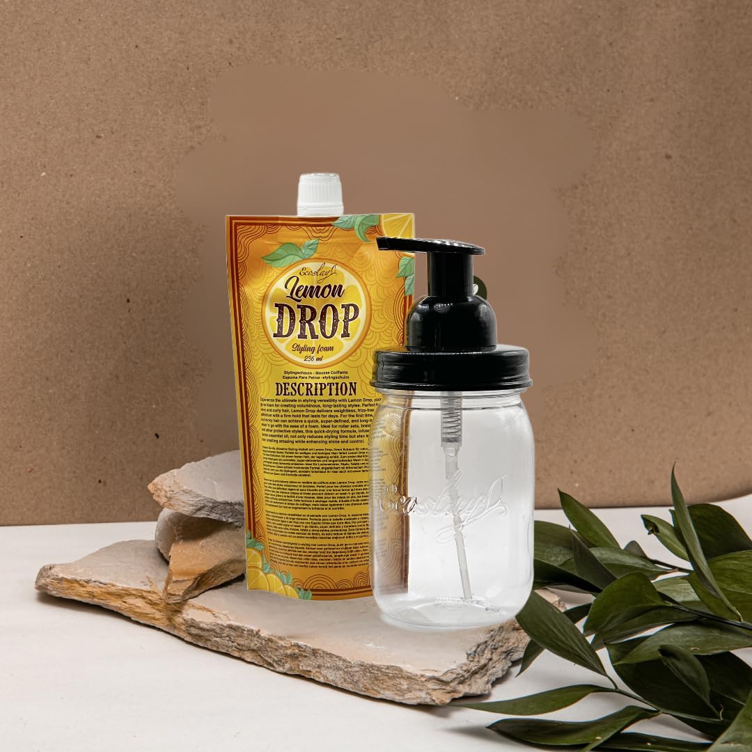 Ecoslay Lemon Drop Styling Foam – Lightweight Firm-Hold for Curly Hair