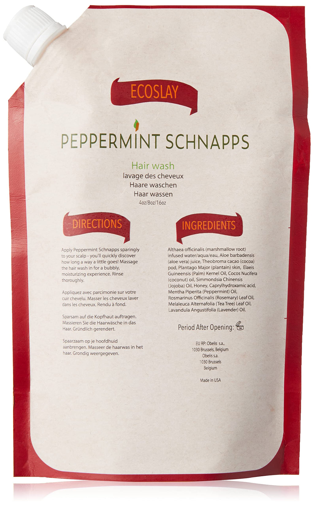 Ecoslay Peppermint Schnapps Hair Wash – Moisturizing Cleanser (8oz)