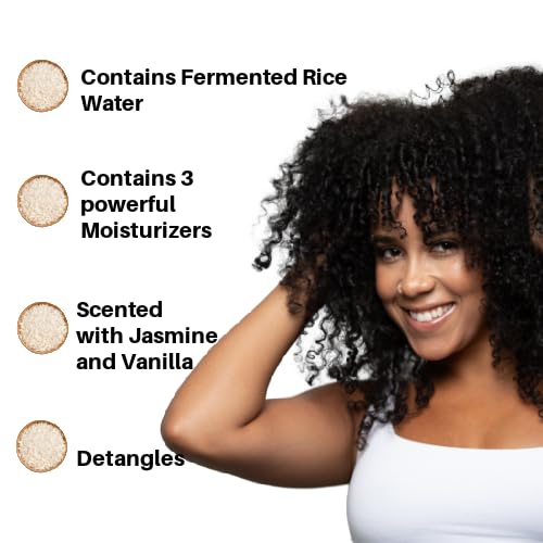 Ecoslay Rice Pudding Leave-In Conditioner for Curly & Dry Hair | Moisturizing Detangler (16oz)
