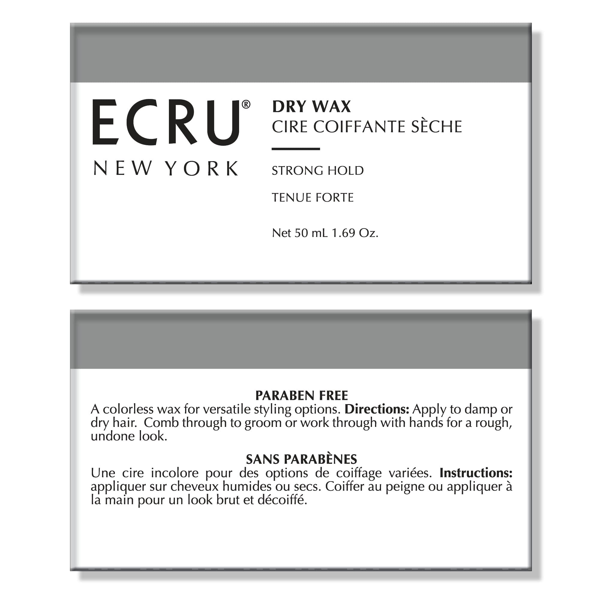 ECRU New York Dry Wax – Strong Hold Hair Wax & Styling Cream, Texturizing Pomade, Travel Size 1.69oz