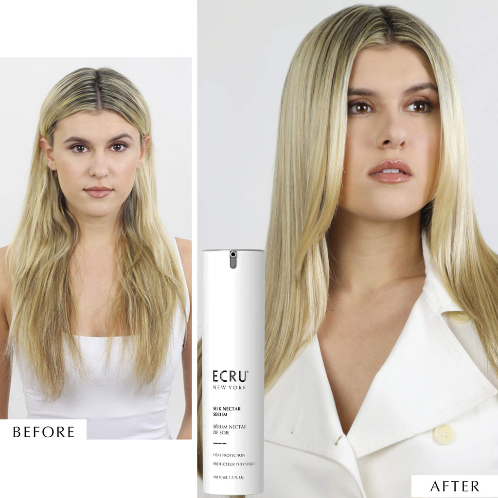 Ecru New York Silk Nectar Heat Protection Serum – Lightweight Shine & Frizz Control, 1.3oz
