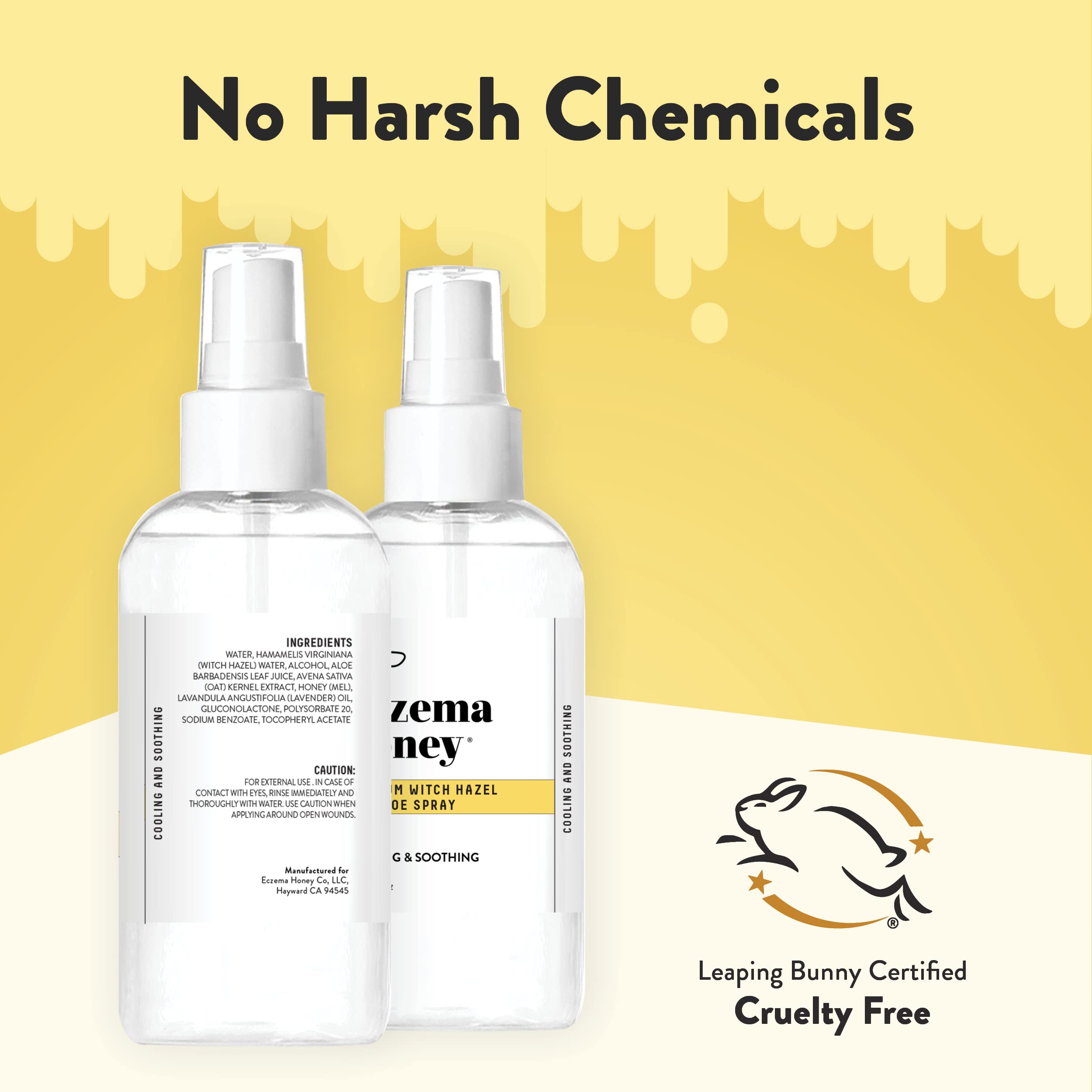 ECZEMA HONEY Premium Witch Hazel & Aloe Spray – Unscented Facial Mist, Dewy Makeup Setting & Daily Hydration (8 Oz)
