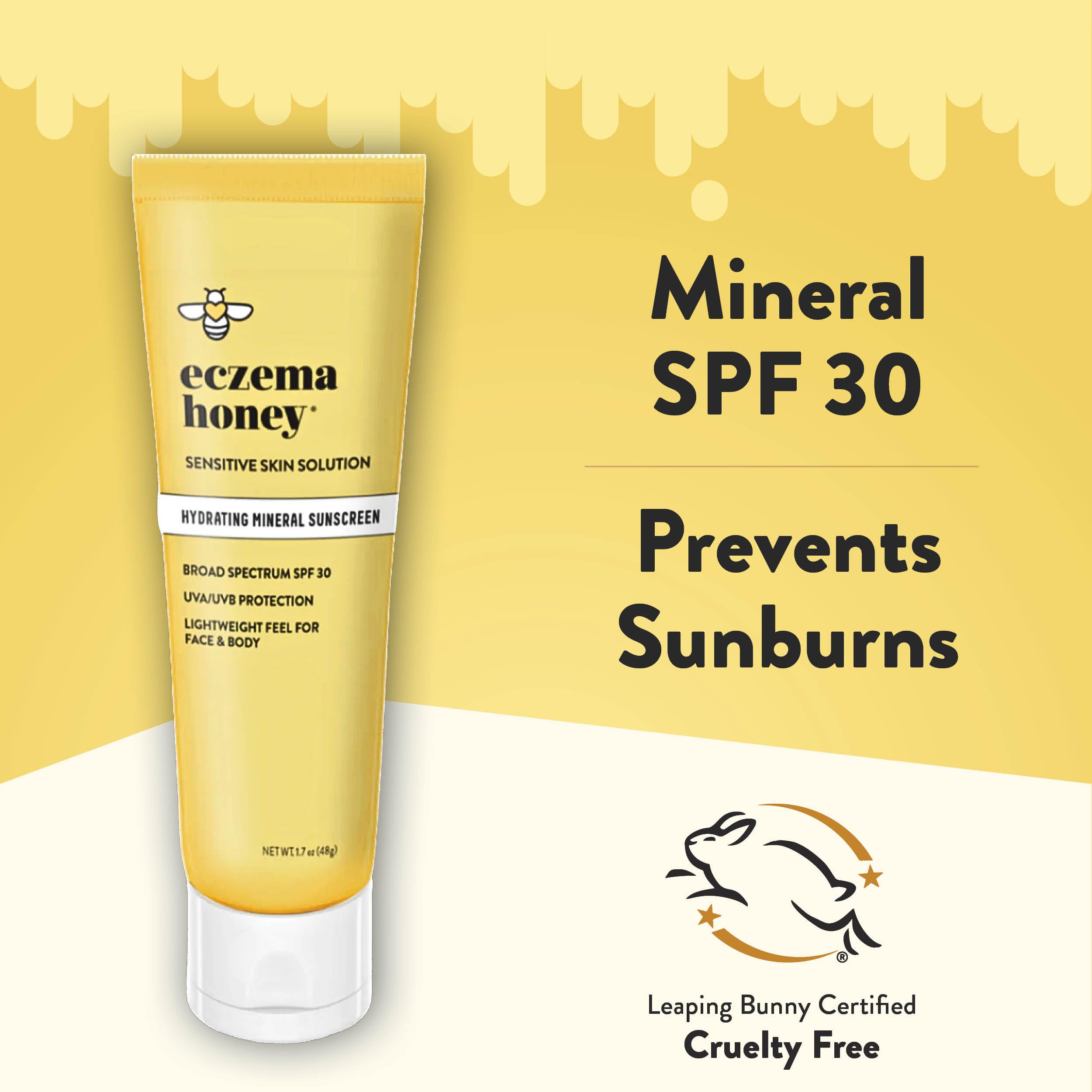 Eczema Honey Hydrating Mineral Sunscreen SPF 30 – Lightweight Face & Body Sun Cream