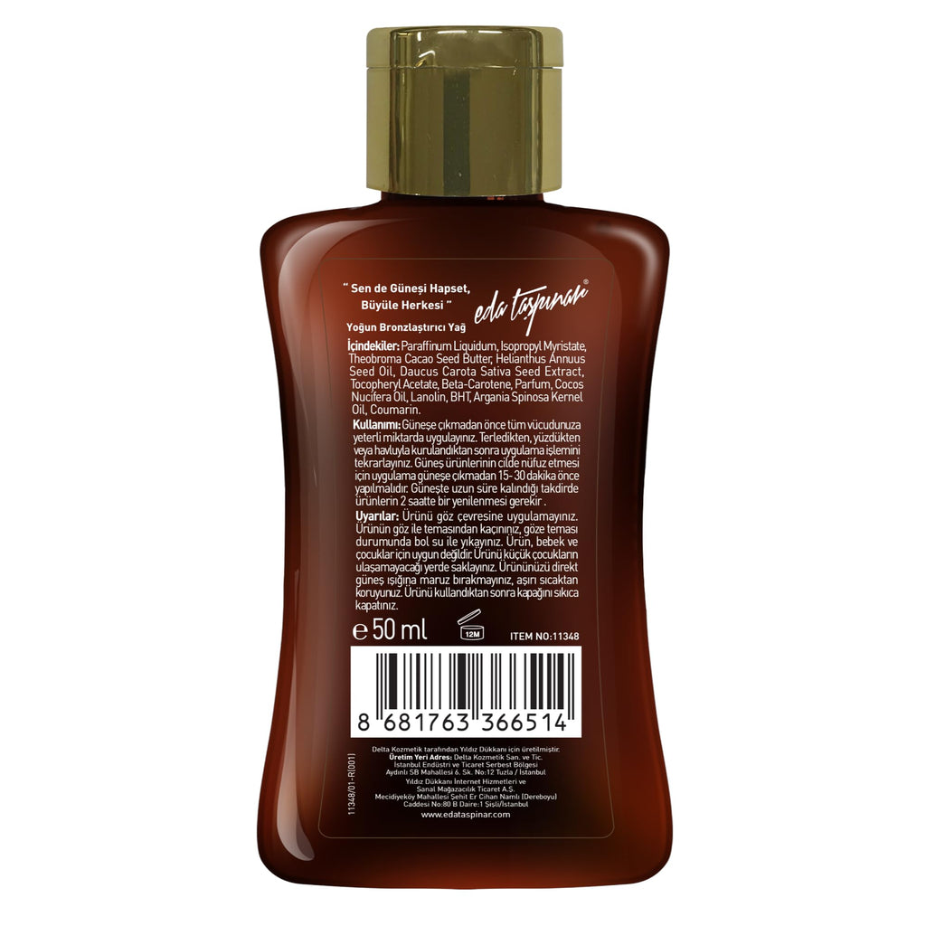 Eda Taşpınar Travel Size Intense Tanning Oil – 2 Pack, 50 ml/1.7 fl oz