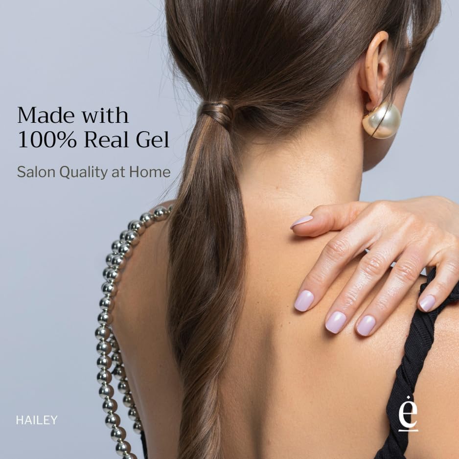 edamani 34-Piece Fully Cured Gel Nail Strips — No UV Light Needed, 14+ Days Shine (Hailey)