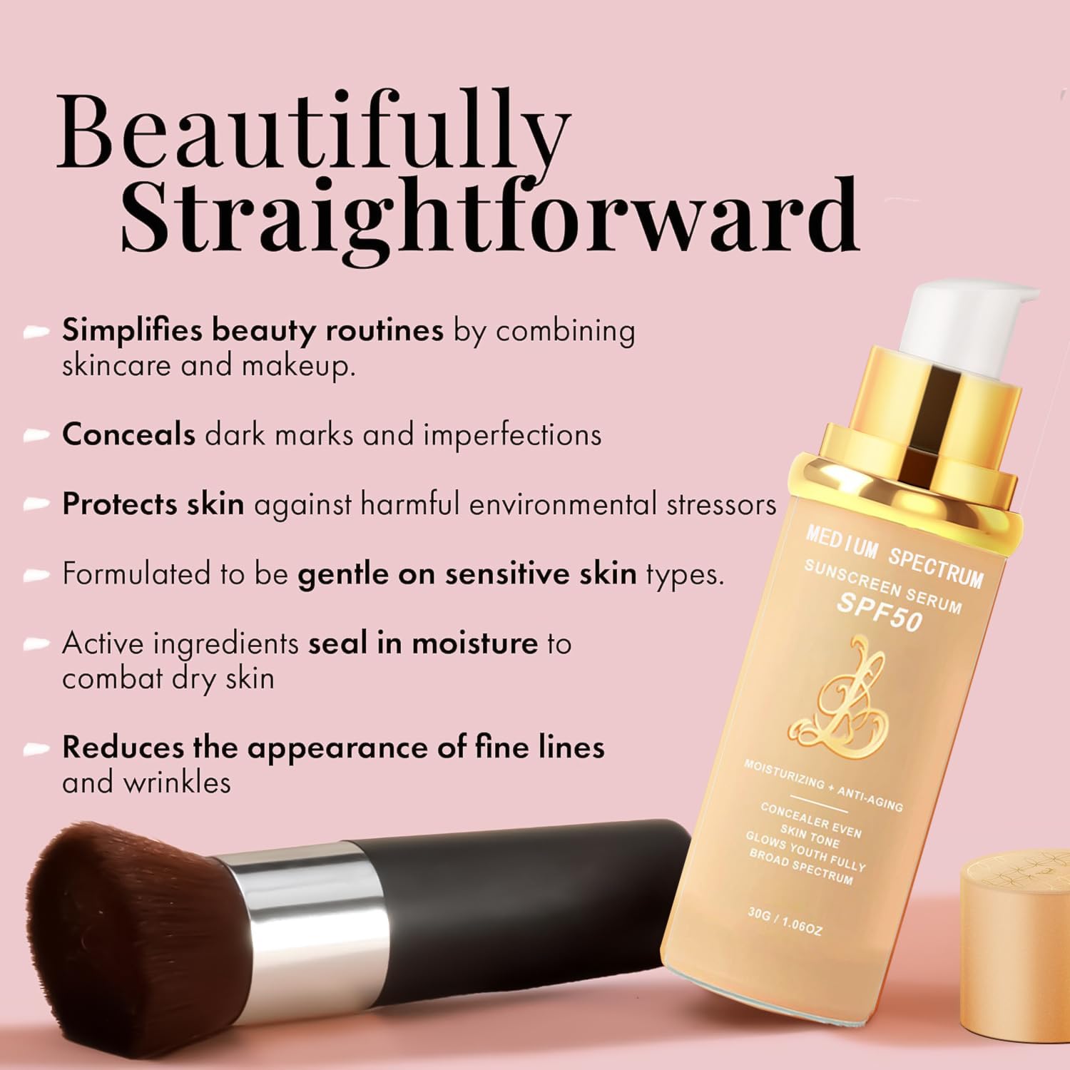 EdenEdges 4-in-1 Foundation Light/Medium Spectrum SPF50+ | Hydrating Concealer & Waterproof Finish
