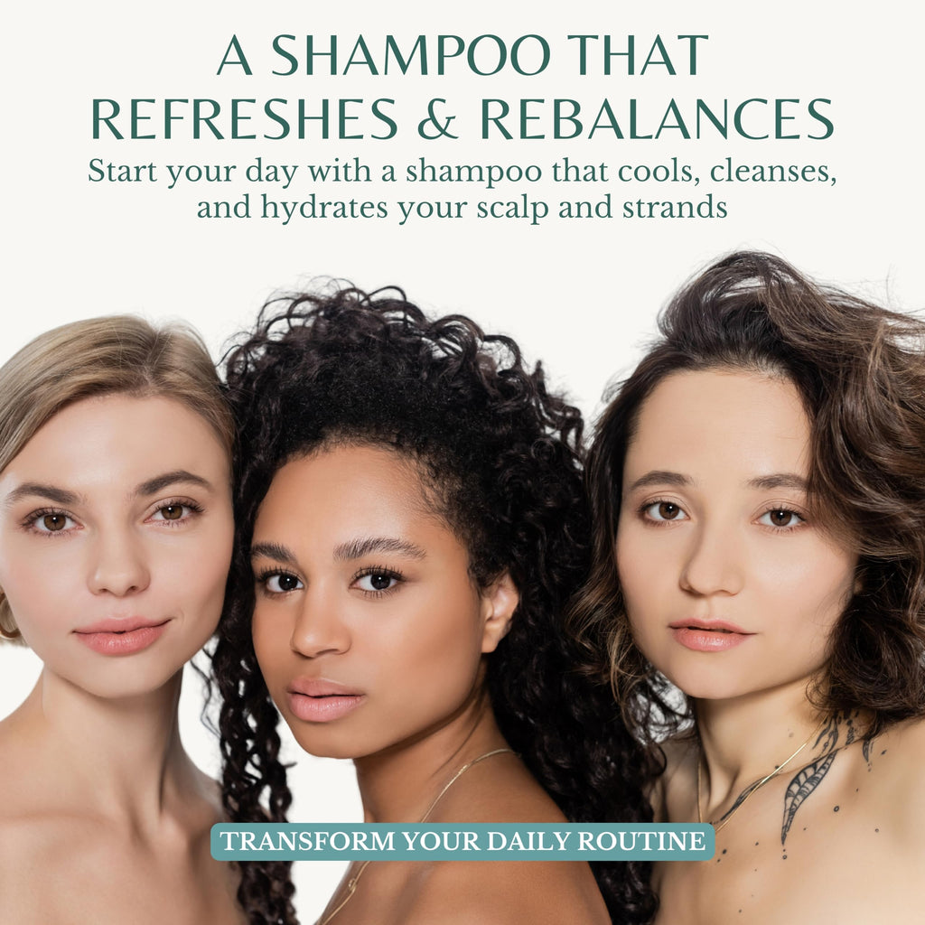 EDENIKA BOTANICALS Peppermint Shampoo with Castor Oil & Biotin – Soothes Scalp, Strengthens Hair, Sulfate-Free 16 oz
