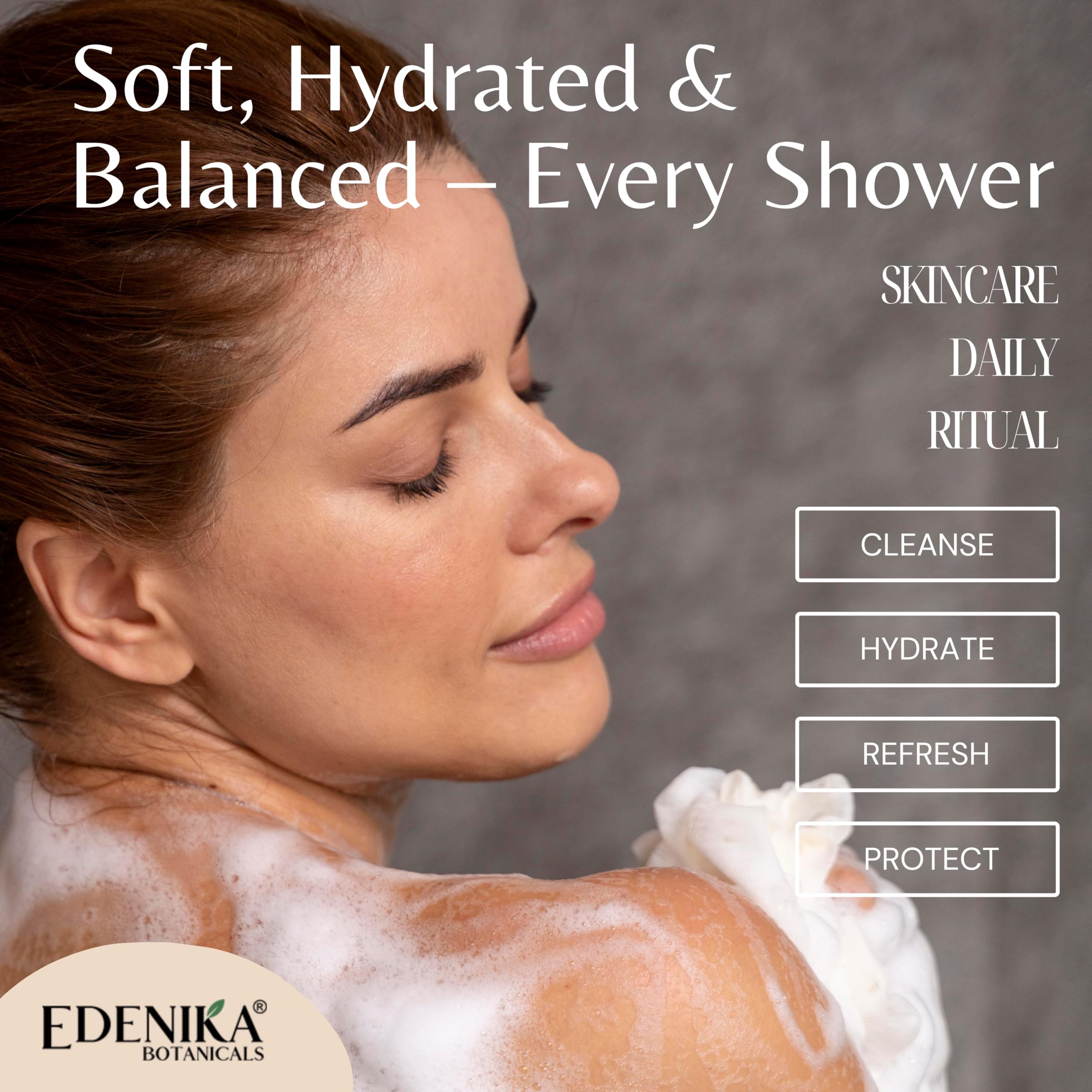 Edenika Lavender Body Wash with Vitamin E – Organic & Gentle 2-Pack, 16 oz