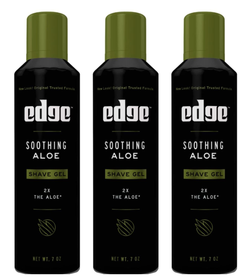 Edge Soothing Aloe Shave Gel — 7 oz, 3-Pack for Sensitive Skin