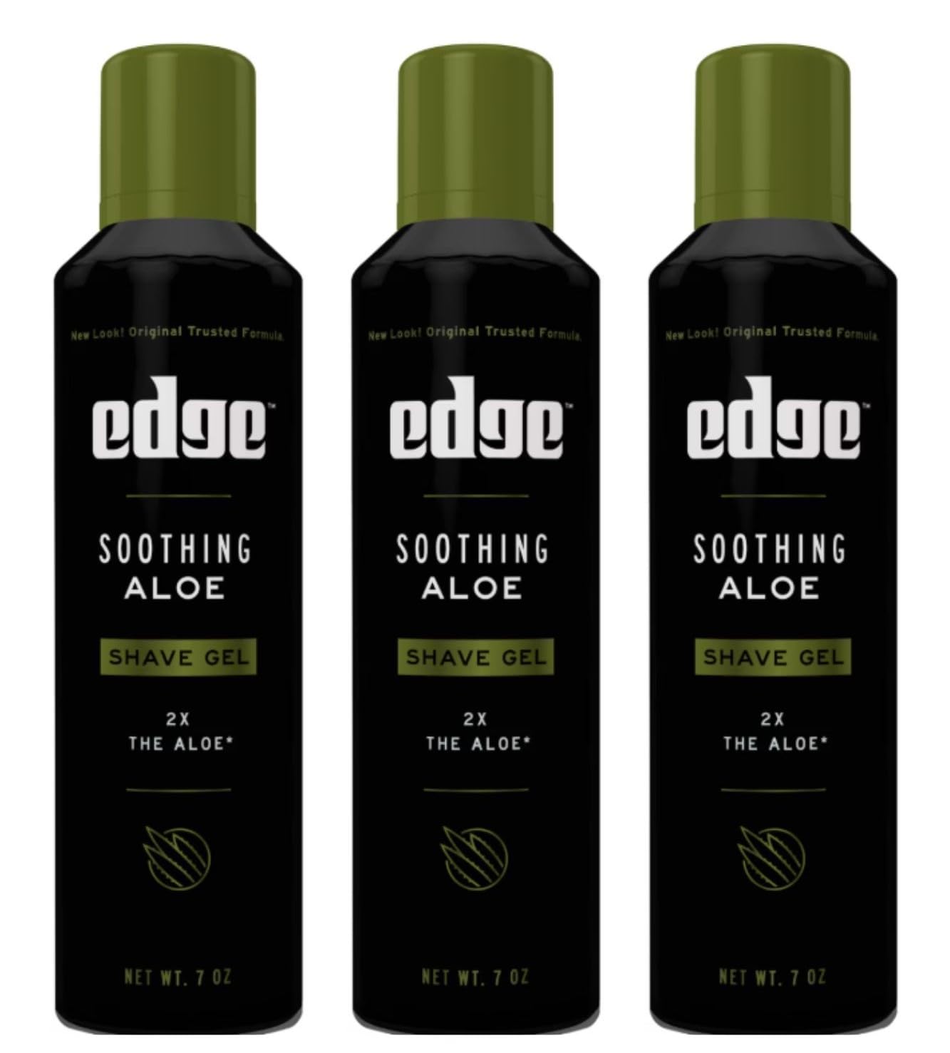 Edge Soothing Aloe Shave Gel — 7 oz, 3-Pack for Sensitive Skin
