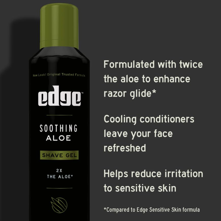 Edge Soothing Aloe Shave Gel — 7 oz, 3-Pack for Sensitive Skin