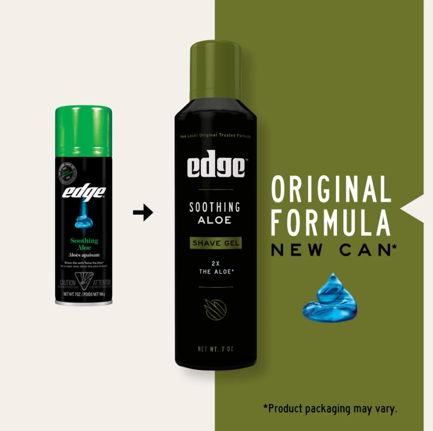 Edge Soothing Aloe Shave Gel — 7 oz, 3-Pack for Sensitive Skin