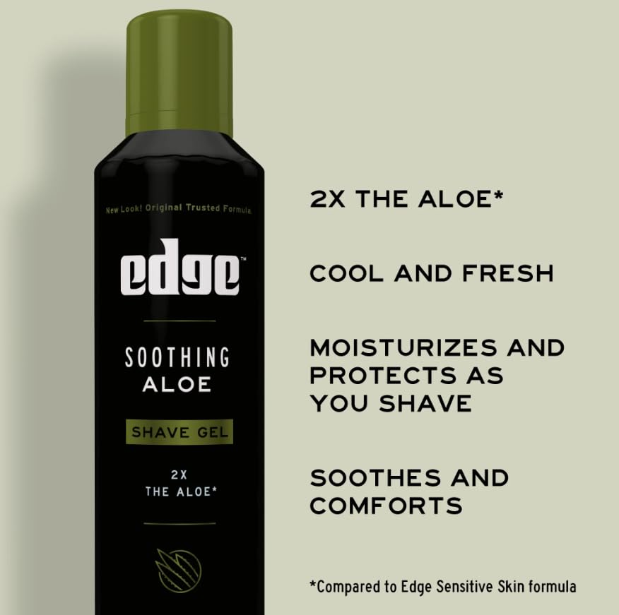 Edge Soothing Aloe Shave Gel — 7 oz, 3-Pack for Sensitive Skin