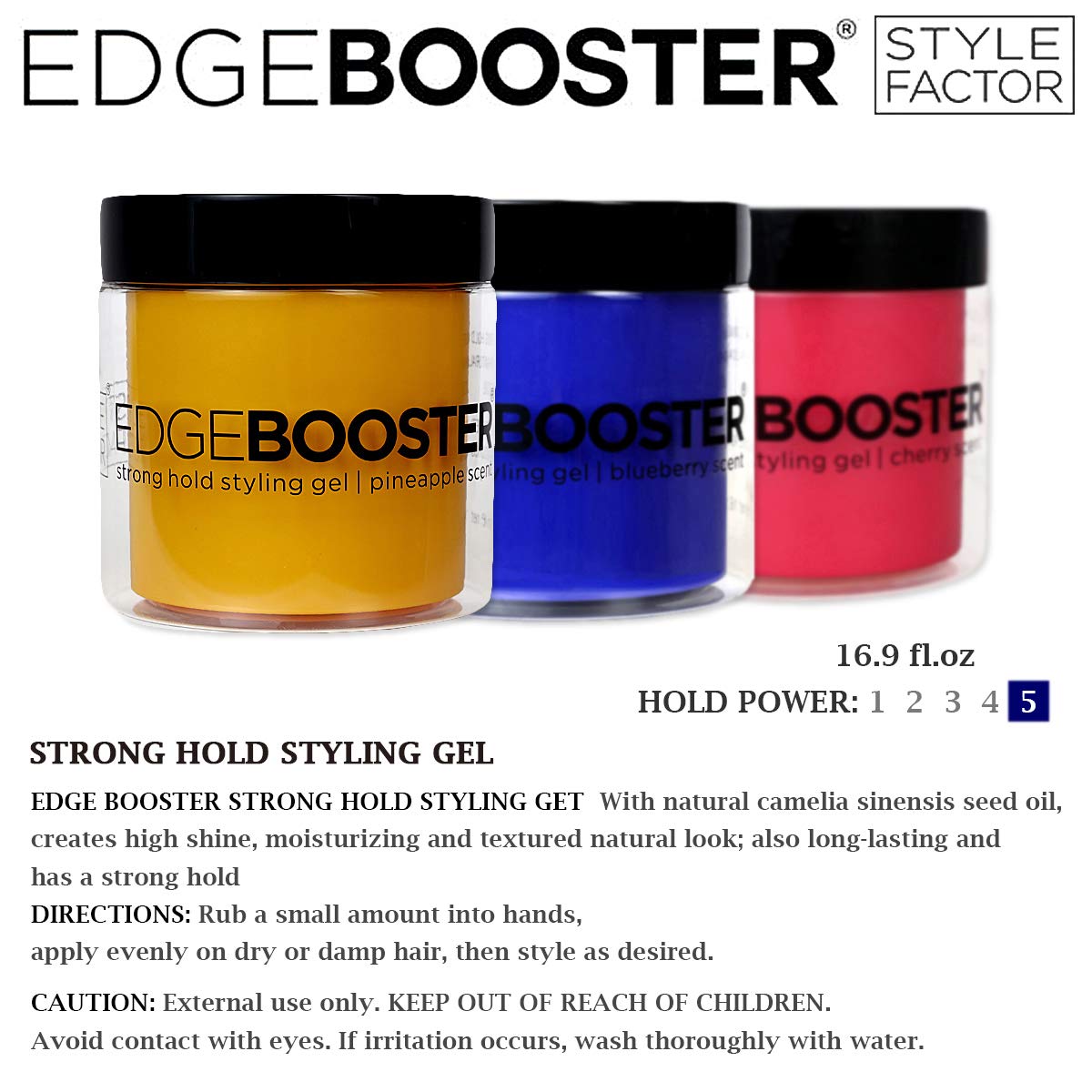 EDGEBOOSTER Style Factor Edge Booster Strong Hold Gel – 16.9 oz (Lemon Berry)