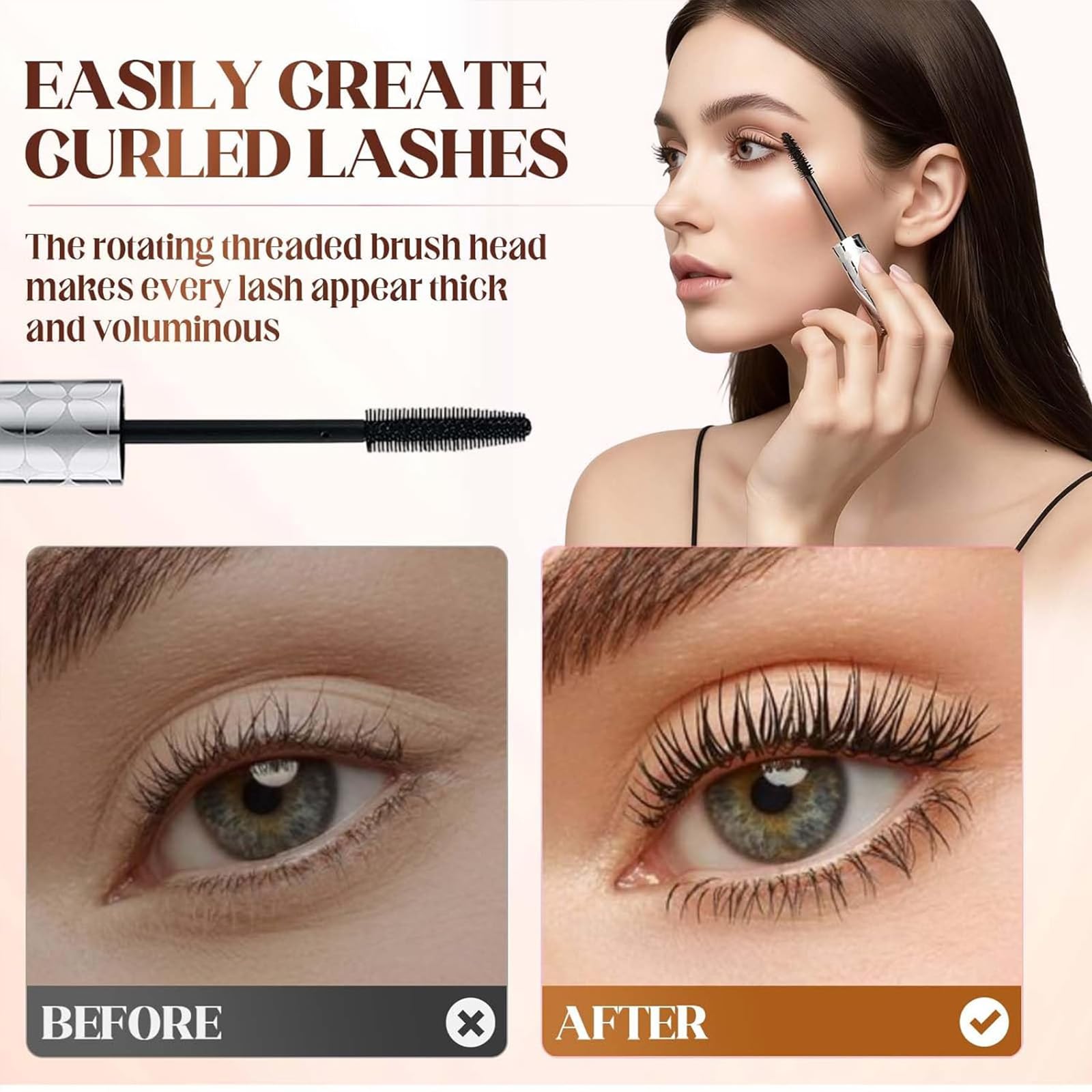 Edottbag 2026 Mascara for 60+ Women — Volumizing, Lengthening, Waterproof (Black & Brown)