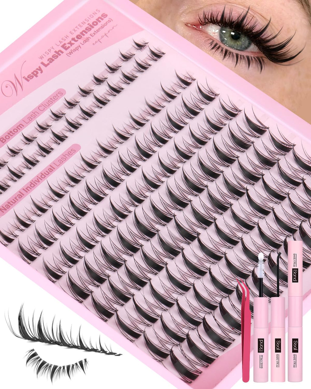Eefofnn Manga Lash Clusters Kit – Fairy Spiky Lashes & Bottom Lashes (8-16mm)