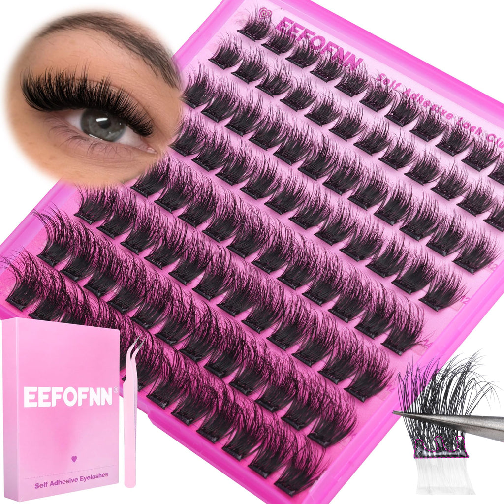 Eefofnn Self-Adhesive Lash Clusters — Fluffy Wispy DIY Lashes (10–16mm)