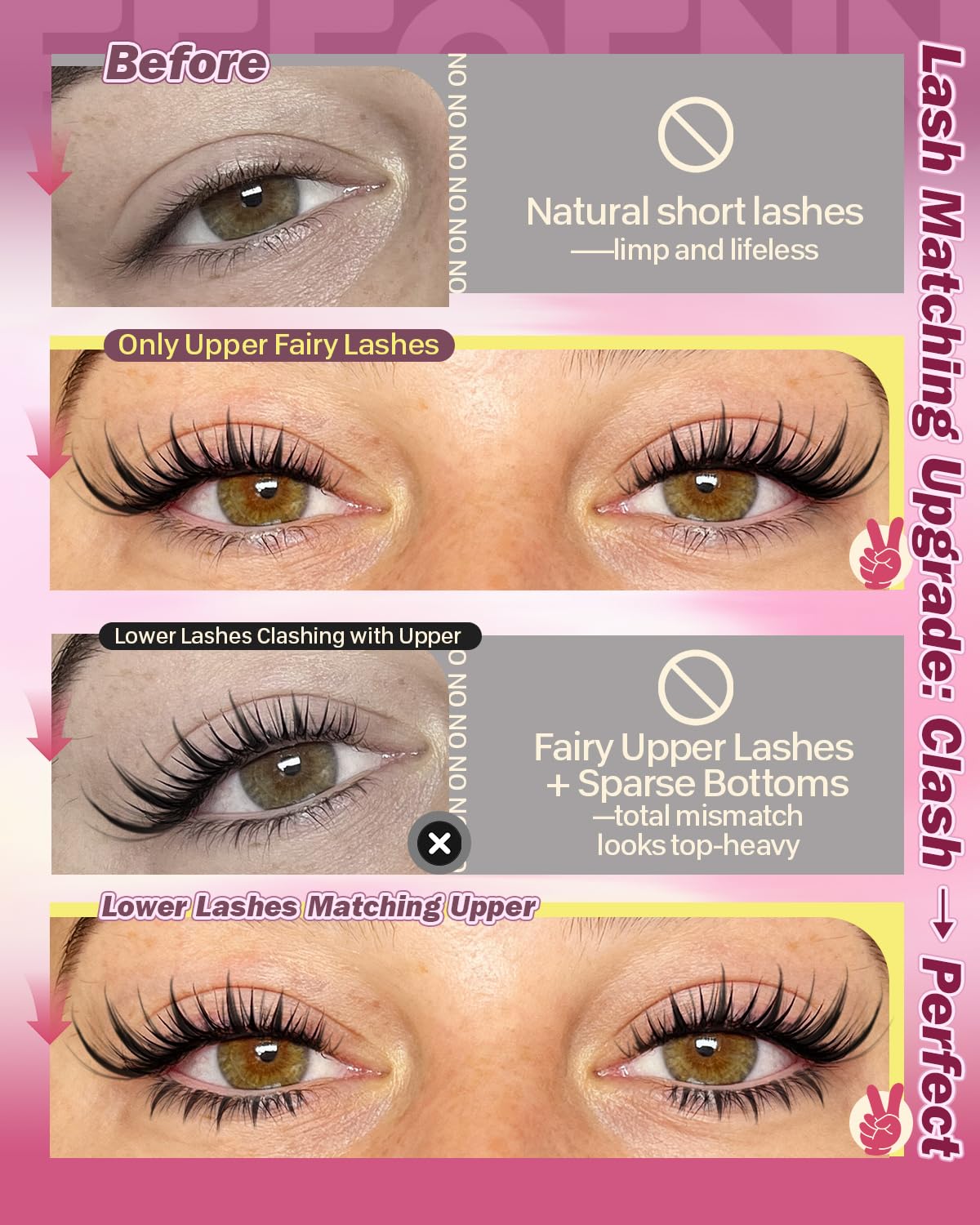 Eefofnn Manga Lash Clusters Kit – Fairy Spiky Lashes & Bottom Lashes (8-16mm)
