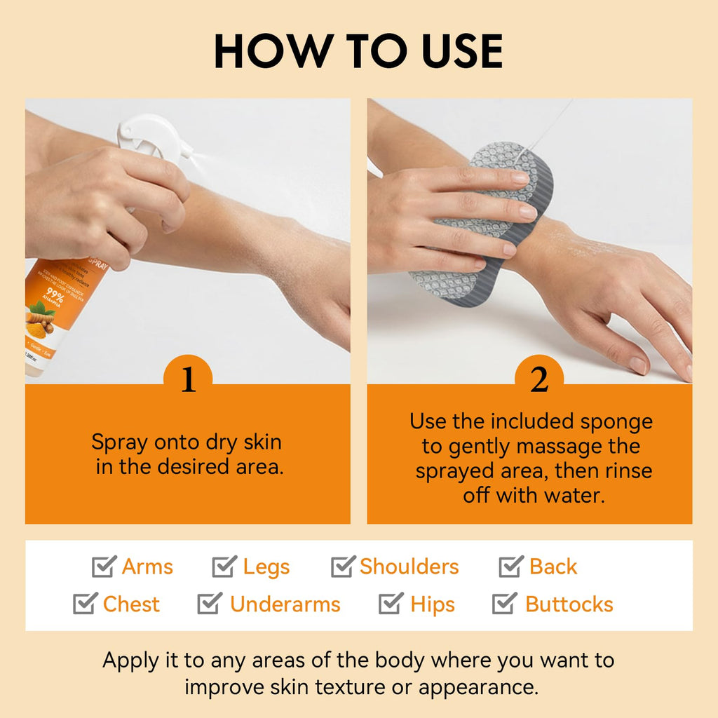 EELHOE Keratin Care Kojic Acid Turmeric Exfoliating Body Spray – Brightening & Smoothing (100ml)