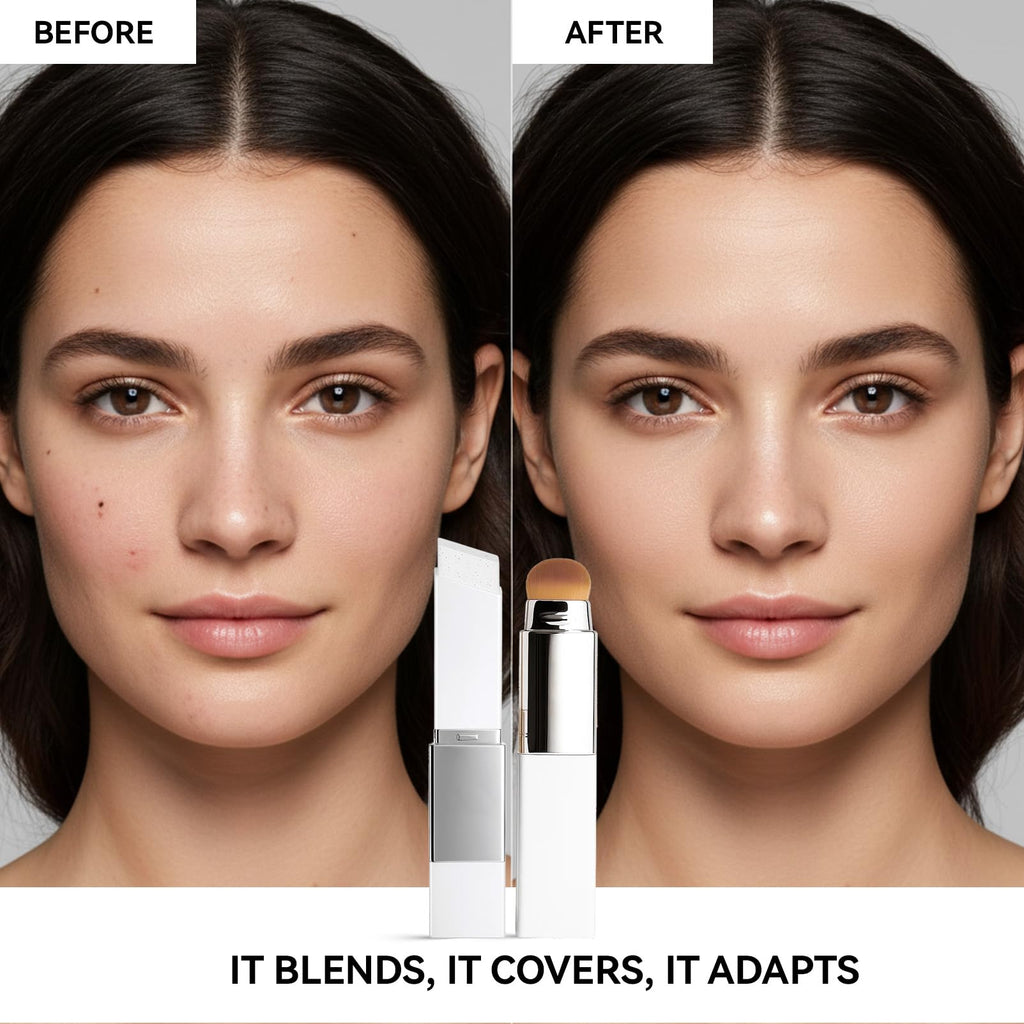 EELHOE Color Changing Foundation Stick – 2-in-1 Dual Ended with Built-In Brush | Hydrating Full Coverage