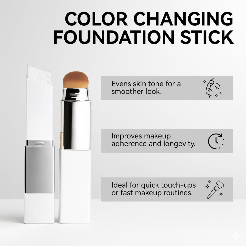 EELHOE Color Changing Foundation Stick – 2-in-1 Dual Ended with Built-In Brush | Hydrating Full Coverage
