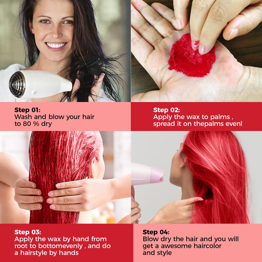 EFLY 4.23 oz Instant Hairstyle Cream – Temporary Red Hair Color Wax for Party & Cosplay