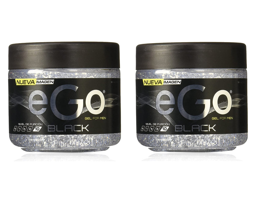 EGO Hair Gel for Men Black – Extra Strong Hold 450ml (Pack of 2)