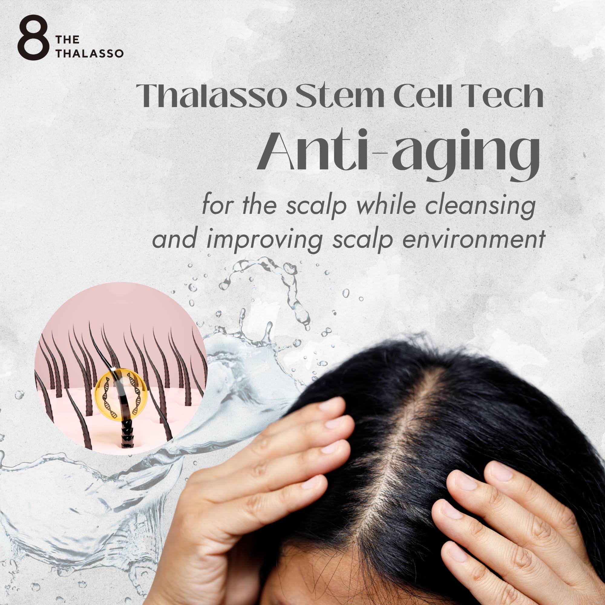 Eight the Thalasso Natural Shampoo & Conditioner Set – Detangling, Itchy Scalp Relief, Tea Tree & Peppermint, Ceramide & Collagen | Sulfate-Free (32.16 fl oz) – Japan
