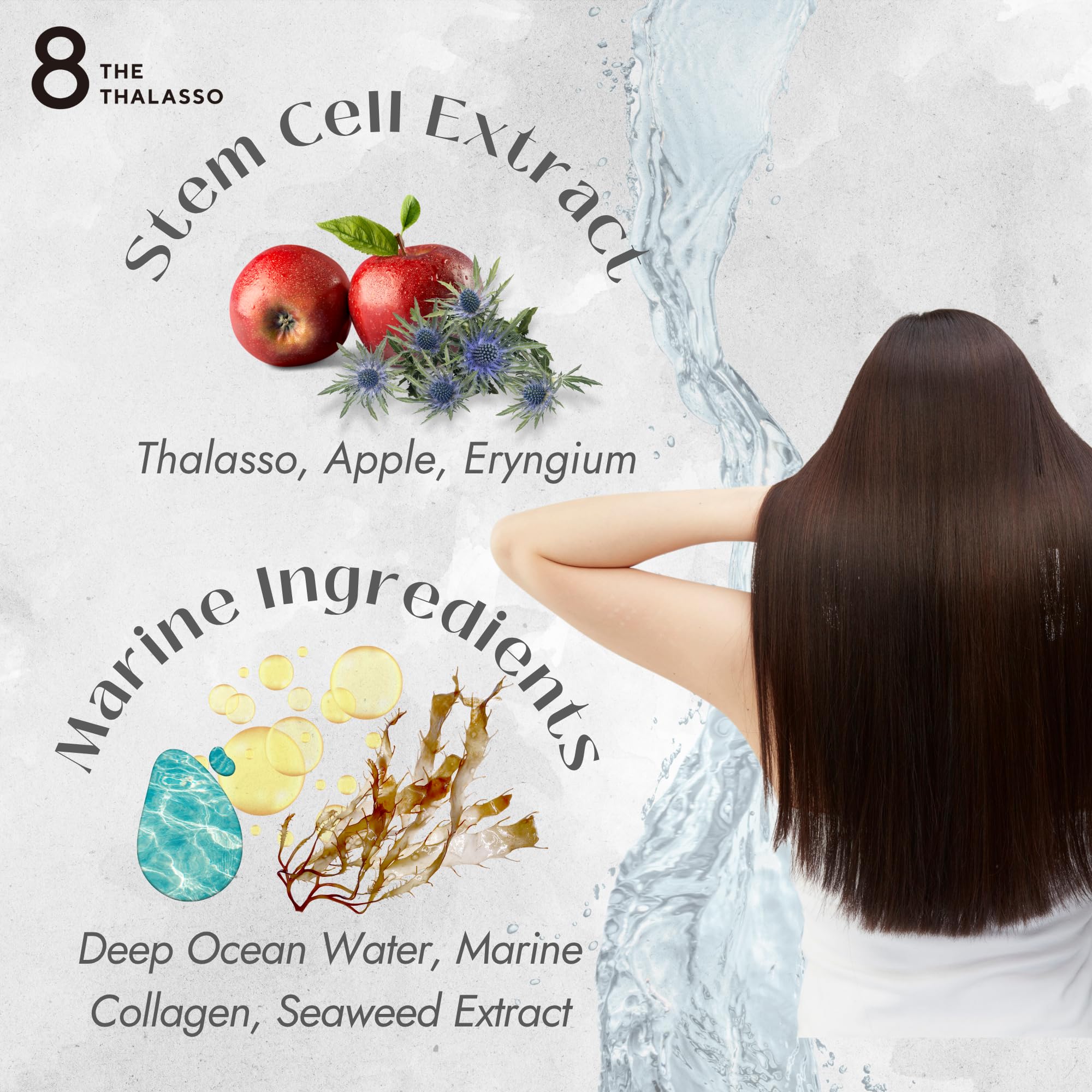 Eight the Thalasso MOIST Anti-Frizz Shampoo & Conditioner Set – Tea Tree Mint, Sulfate Free, 32.16 oz