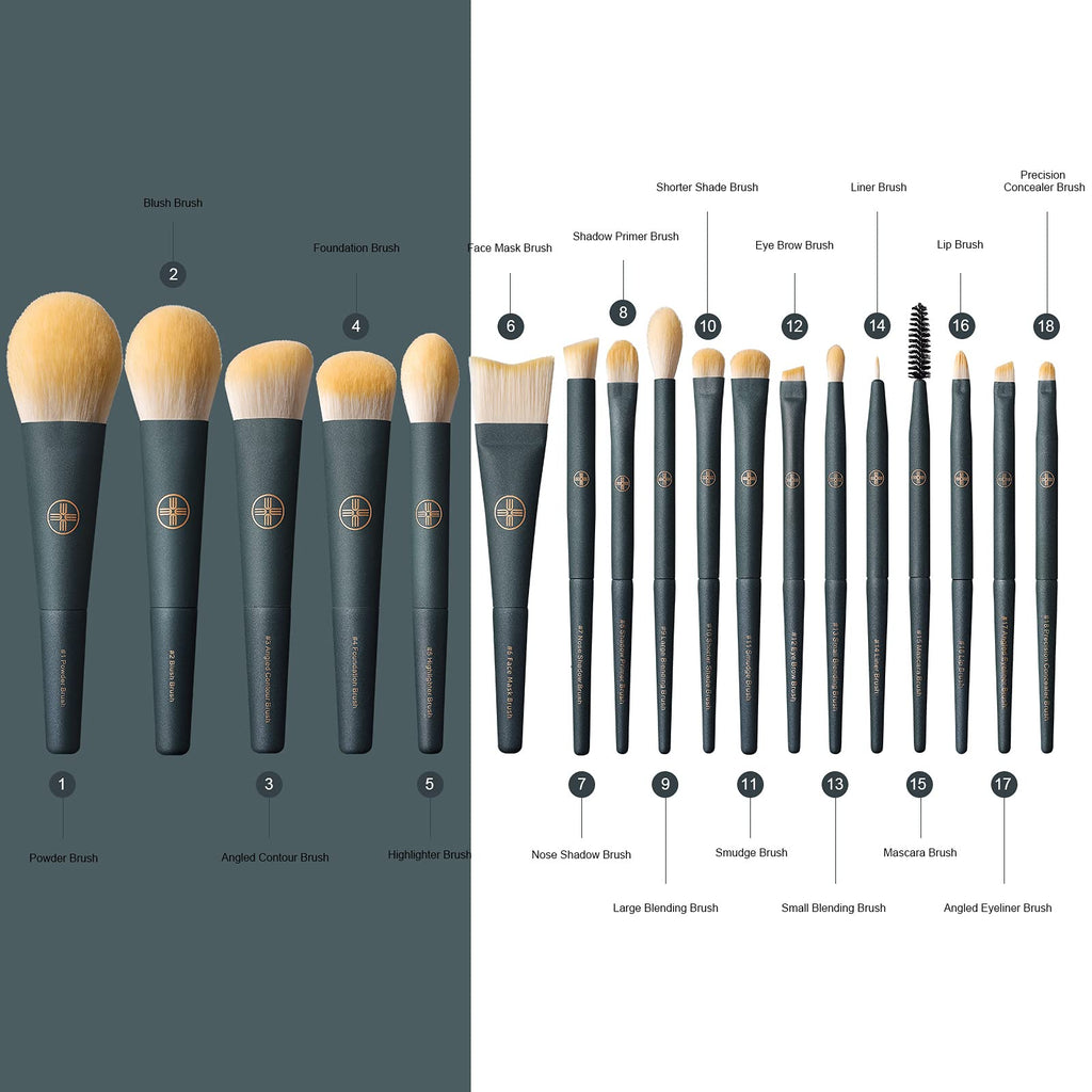 EIGSHOW 18pc Pro Makeup Brush Set with Eco Cylinder — Cruelty-Free