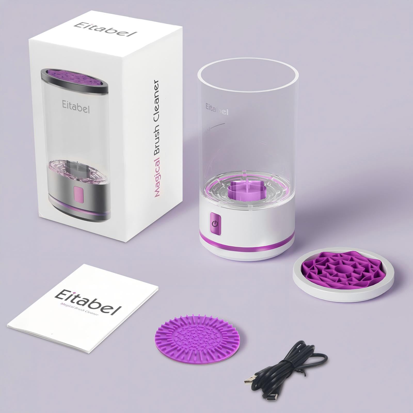 EITABEL 2-in-1 Makeup Brush Cleaner Machine | 7000 RPM Portable Auto Cleanser