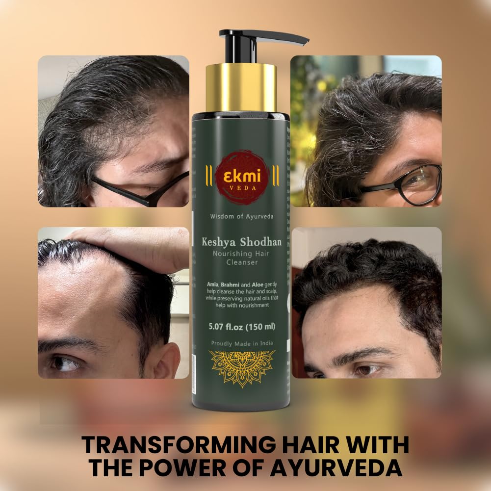 EKMIVEDA Keshya Shodhan Nourishing Shampoo – Ayurvedic, Sulfate-Free, Reetha & Rosemary, 150 ml