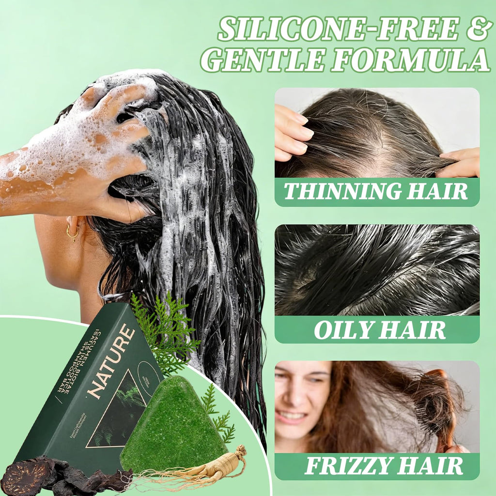 ekxzvg Nature Triangle Shampoo Bar – Usman Herb & Ginseng, 2-Pack