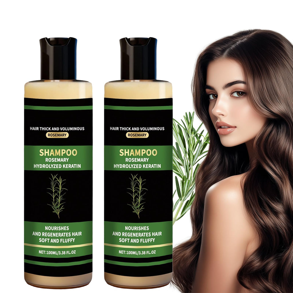 ekxzvg Organic Rosemary Hair Growth Shampoo — Natural Thickening & Strengthening with Hydrolyzed Keratin and Rosemary Extract (2pc)