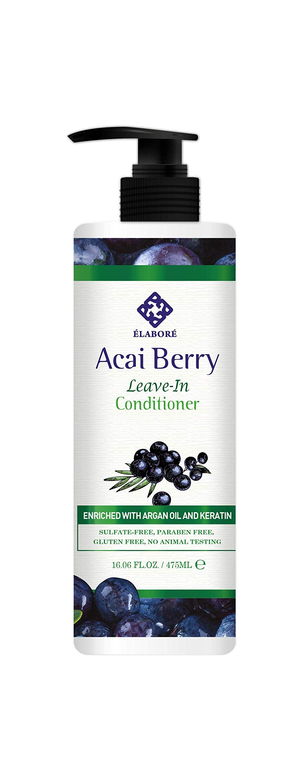 Elabore Acai Berry Leave-In Conditioner — Nourishing Frizz Control & Detangling 16.06 fl oz