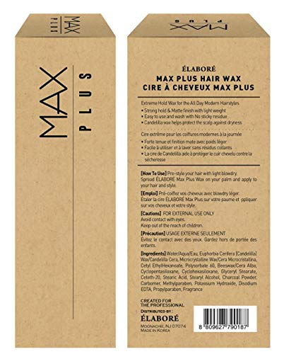 Elabore MAX Plus Hair Wax – 100ml | Strong Hold, Lightweight Men’s Styling