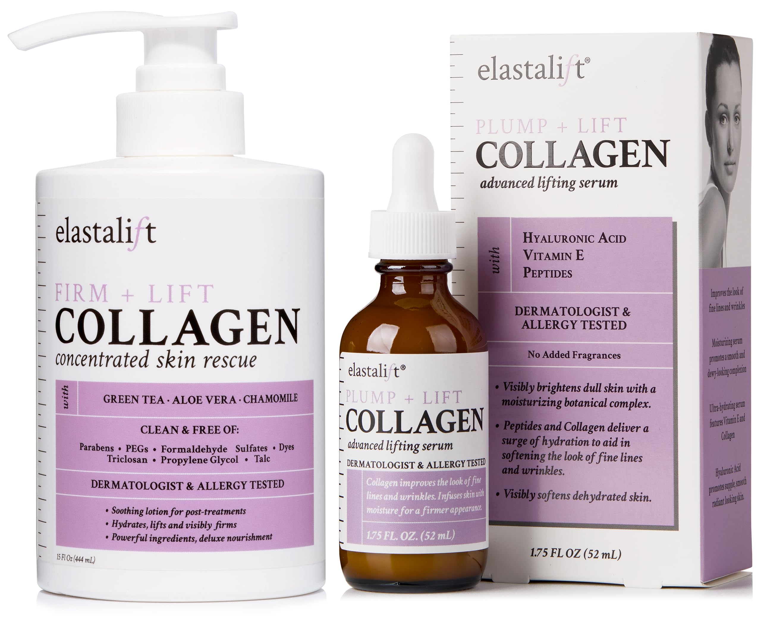 Elastalift Collagen Serum & Body Cream 2pc Bundle – Lift, Plump, Firm Skin