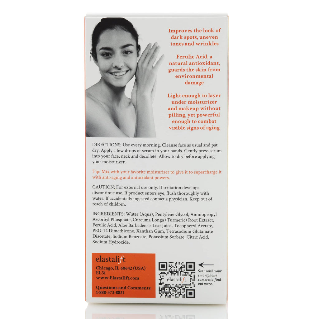 Elastalift Concentrated Vitamin C + Turmeric Oil Serum – Brighten & Hydrate Skin (1.75 Fl Oz)