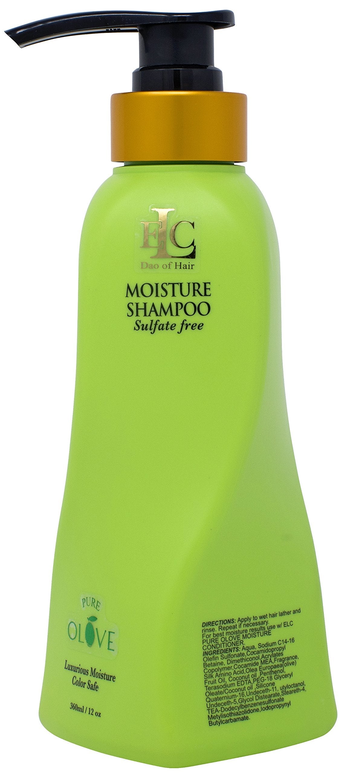 ELC Dao of Hair Pure Olove Moisturizing Shampoo (12oz) – Deep Hydration for Dry, Frizzy Hair