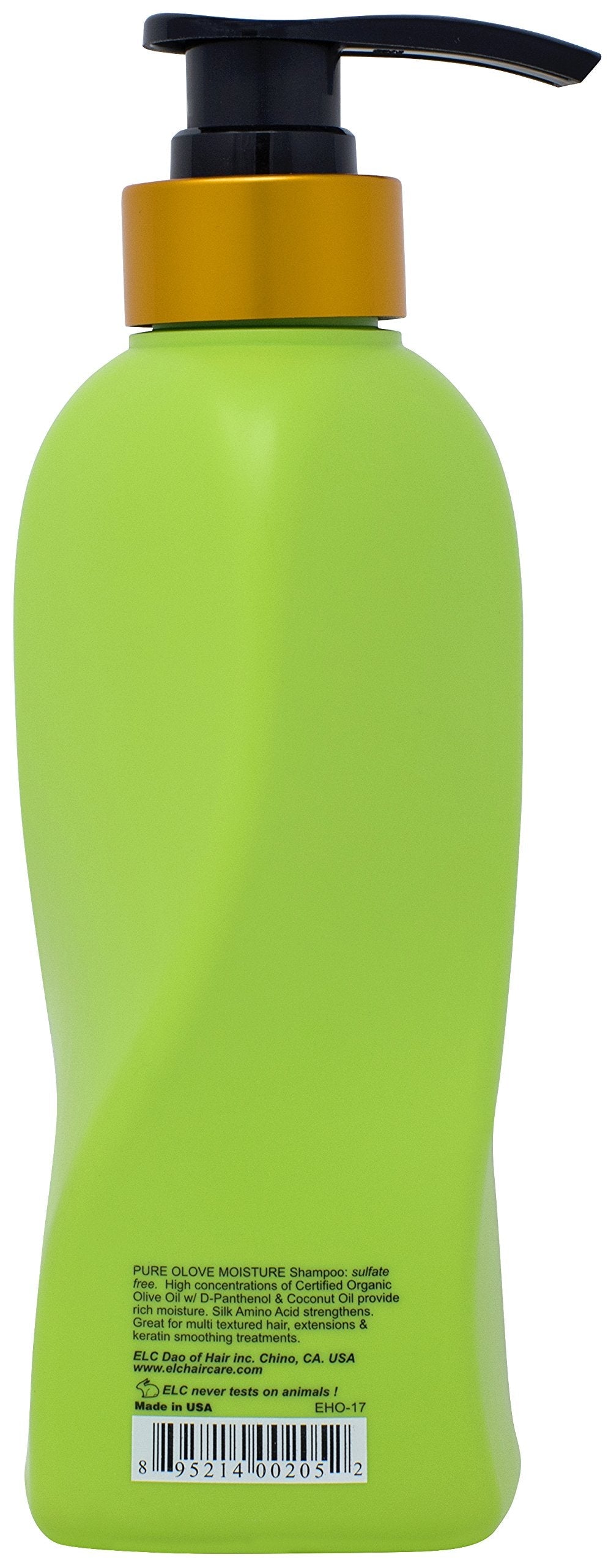 ELC Dao of Hair Pure Olove Moisturizing Shampoo (12oz) – Deep Hydration for Dry, Frizzy Hair