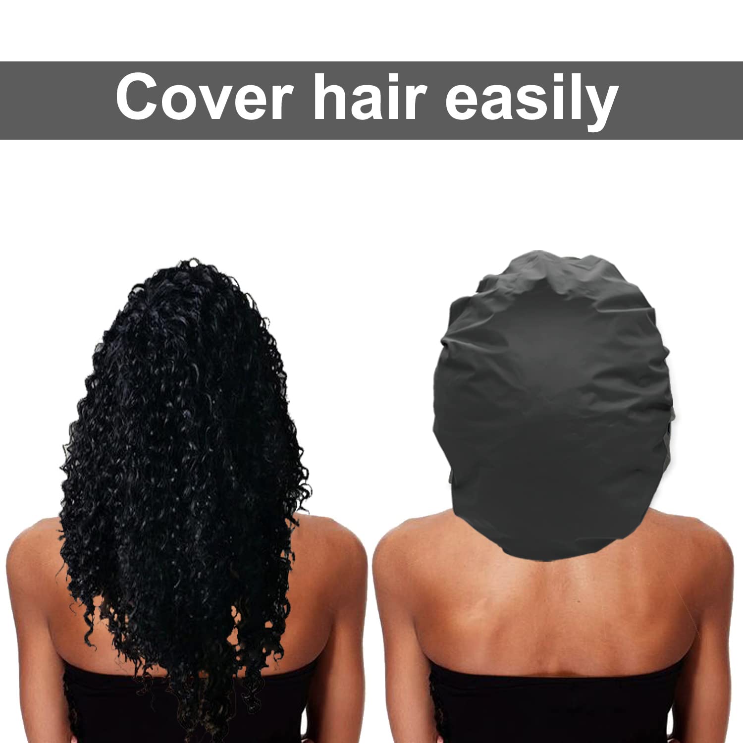 ELEBOX 2 Pack Premium X-Large Waterproof Shower Caps – Braids & Hair Protection