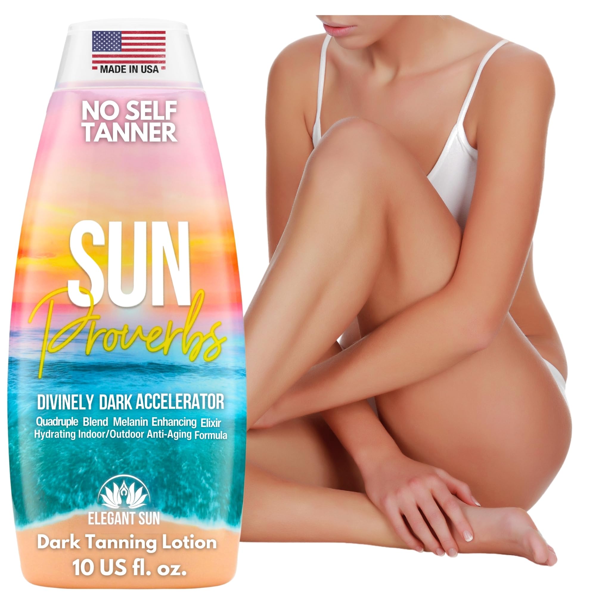 Elegant Sun Sun Proverbs – Bronzer-Free Tanning Lotion for Indoor & Outdoor Use