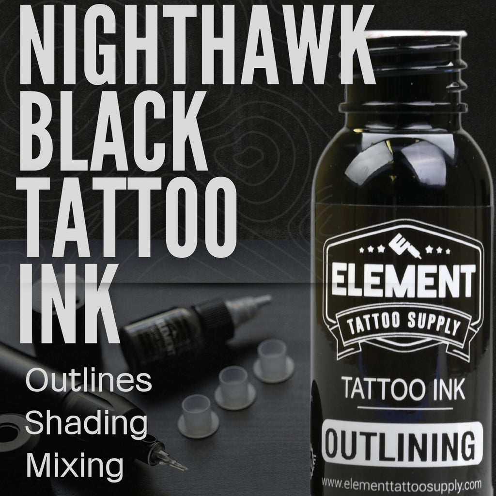 Element Tattoo Supply Black & White Ink Set – 8oz for Outlines, Shading & Highlights