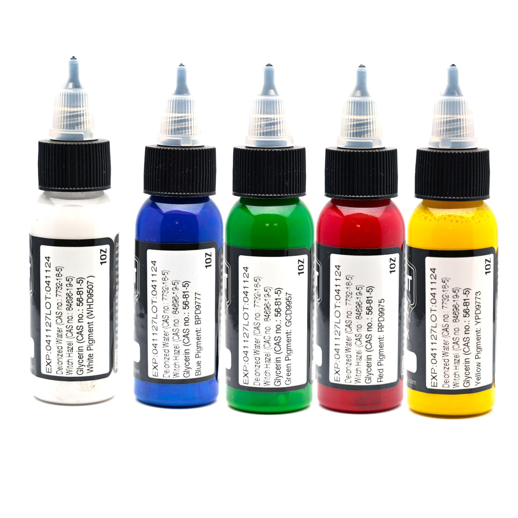 Element Tattoo Supply 6-Color Bright Ink Set – 1oz Pigment Bottles for Shading & Colorful Tattoos