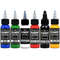 Element Tattoo Supply 6-Color Bright Ink Set – 1oz Pigment Bottles for Shading & Colorful Tattoos
