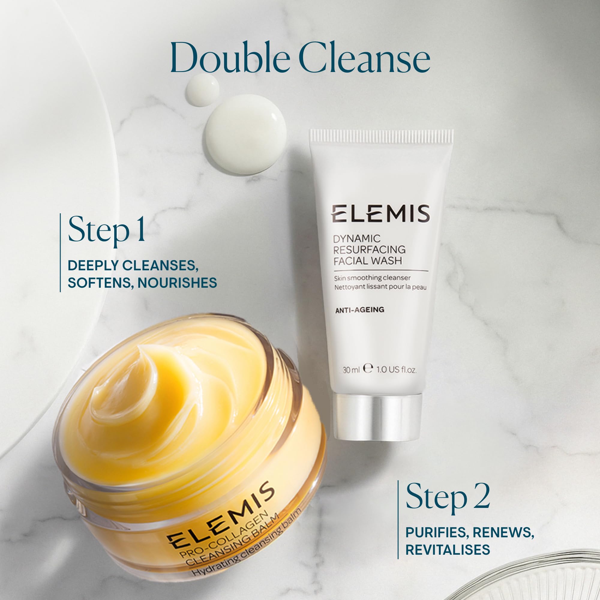 ELEMIS Dynamic Resurfacing Facial Wash – Gentle Travel-Size Enzyme-Powered Daily Gel Cleanser (30ml)